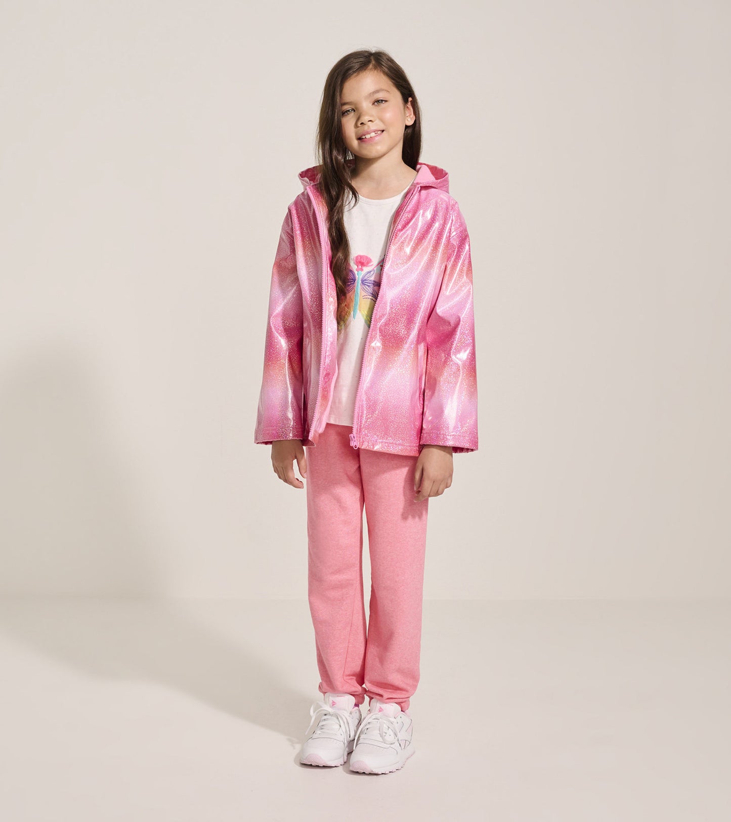 Girls Summer Zip-Up Rain Jacket