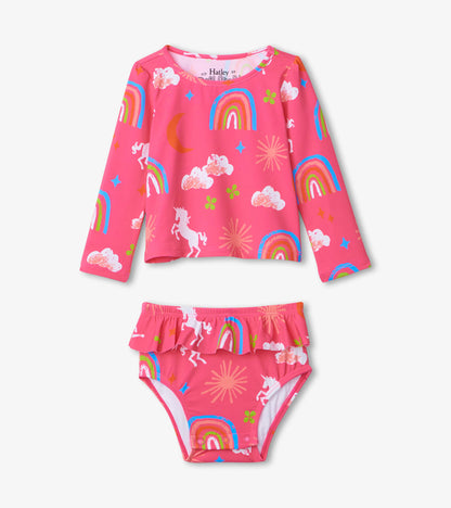 Unicorns & Rainbows Baby Rashguard Set