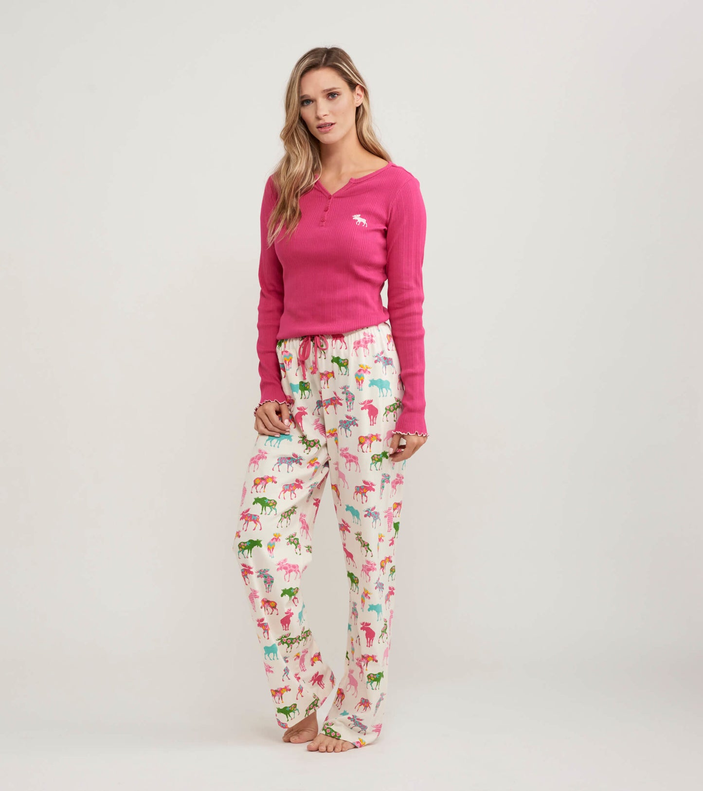 Patterned Moose Women's Pajama Pants