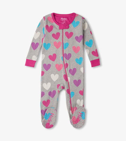 Fun Hearts Baby Footed Sleeper