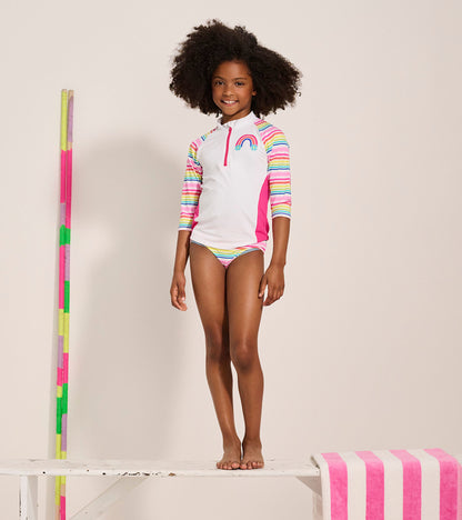 Girls Dazzling Stripes Two-Piece Rashguard Set