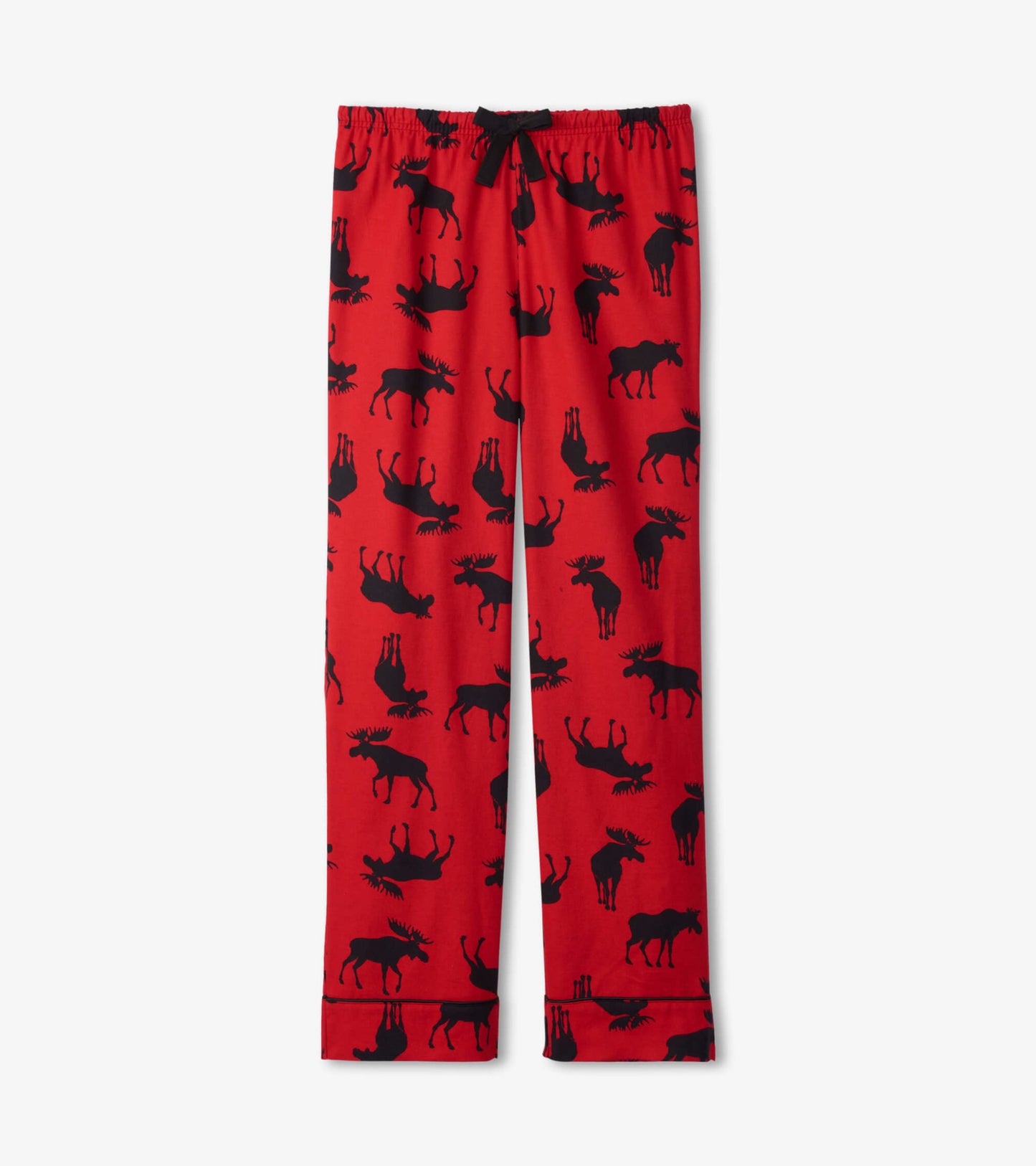 Women's Moose On Red Flannel Pajama Set