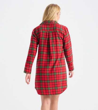 Women's Classic Holiday Plaid Flannel Nightgown