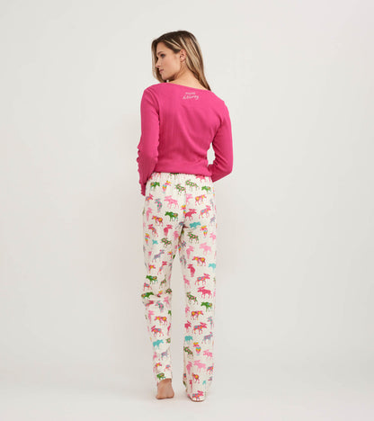 Patterned Moose Women's Pajama Pants