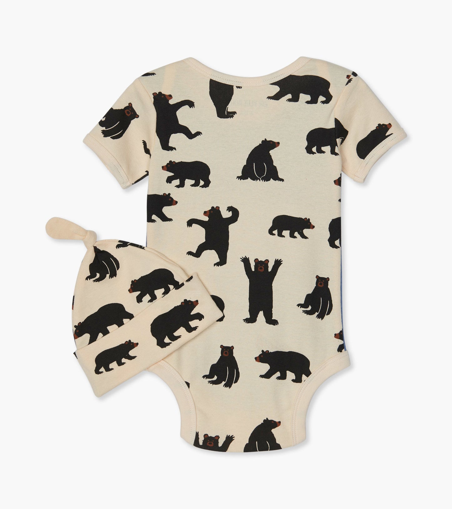 Black Bears Baby Bodysuit with Hat