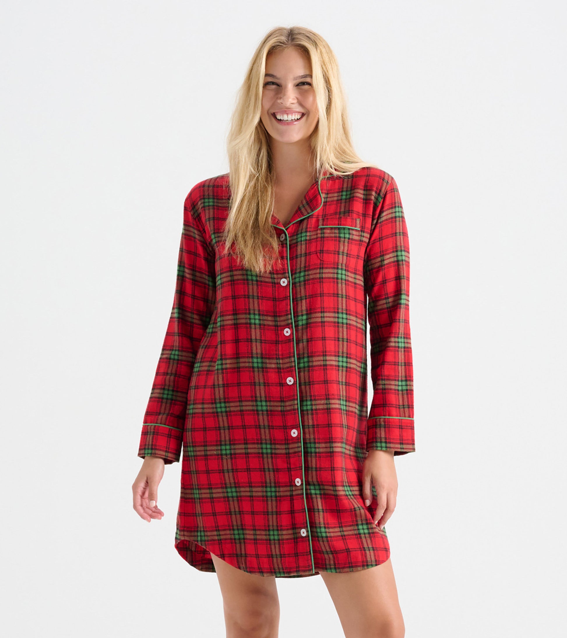 Women's Classic Holiday Plaid Flannel Nightgown Women's Classic Holiday Plaid Flannel Nightgown