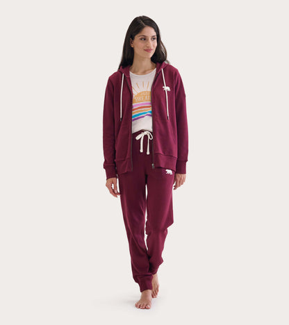 Maroon Bear Heritage Women's Full Zip Hoodie