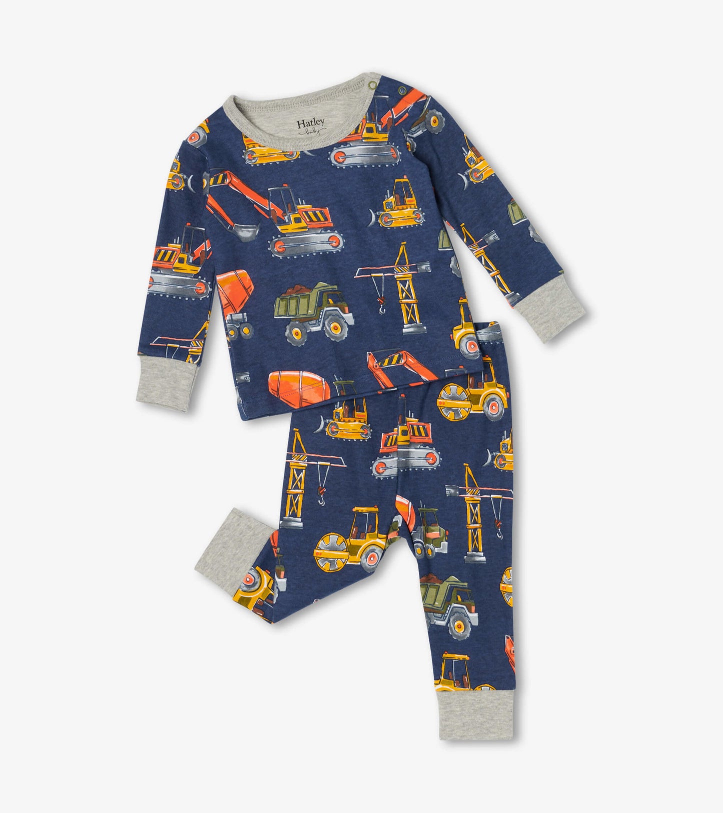 Construction Trucks Organic Cotton Baby Pajama Set