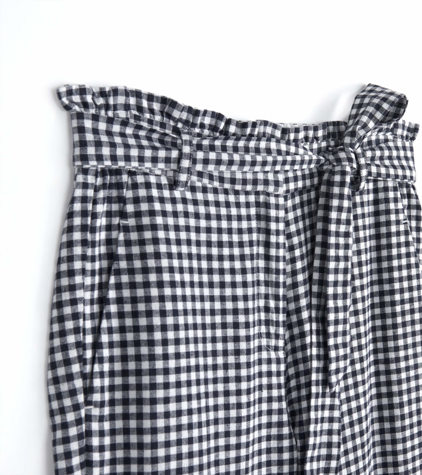 Paper Bag Pants - Navy Gingham