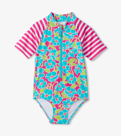 Girls Floating Poppies One-Piece Rashguard