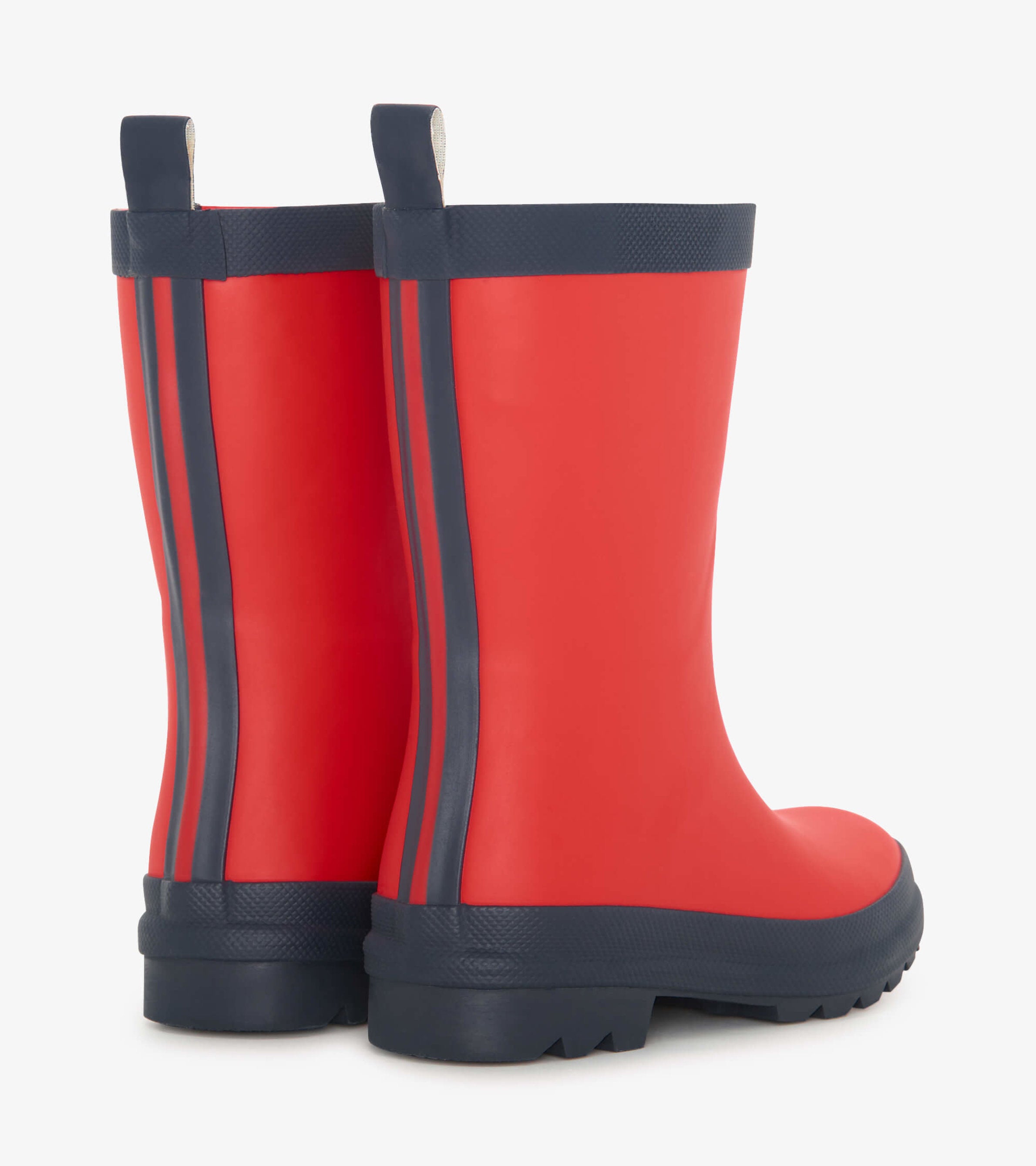 Kids Red Navy Matte Rain Boots