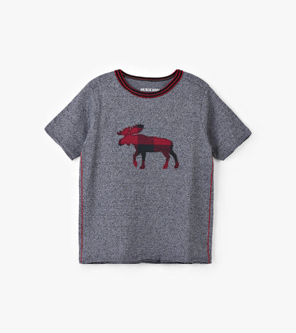 Buffalo Plaid Moose Kids Heritage Tee