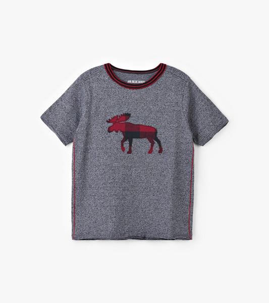 Buffalo Plaid Moose Kids Heritage Tee