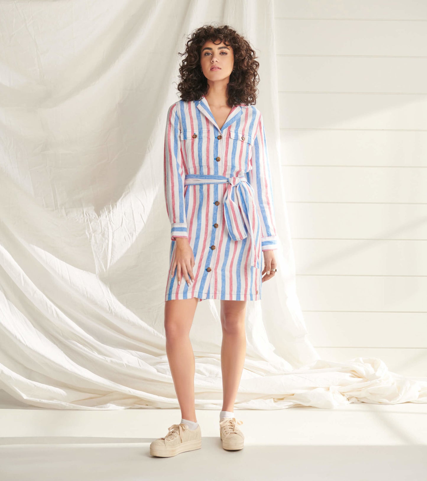 Cargo Shirt Dress - Parisol Stripe