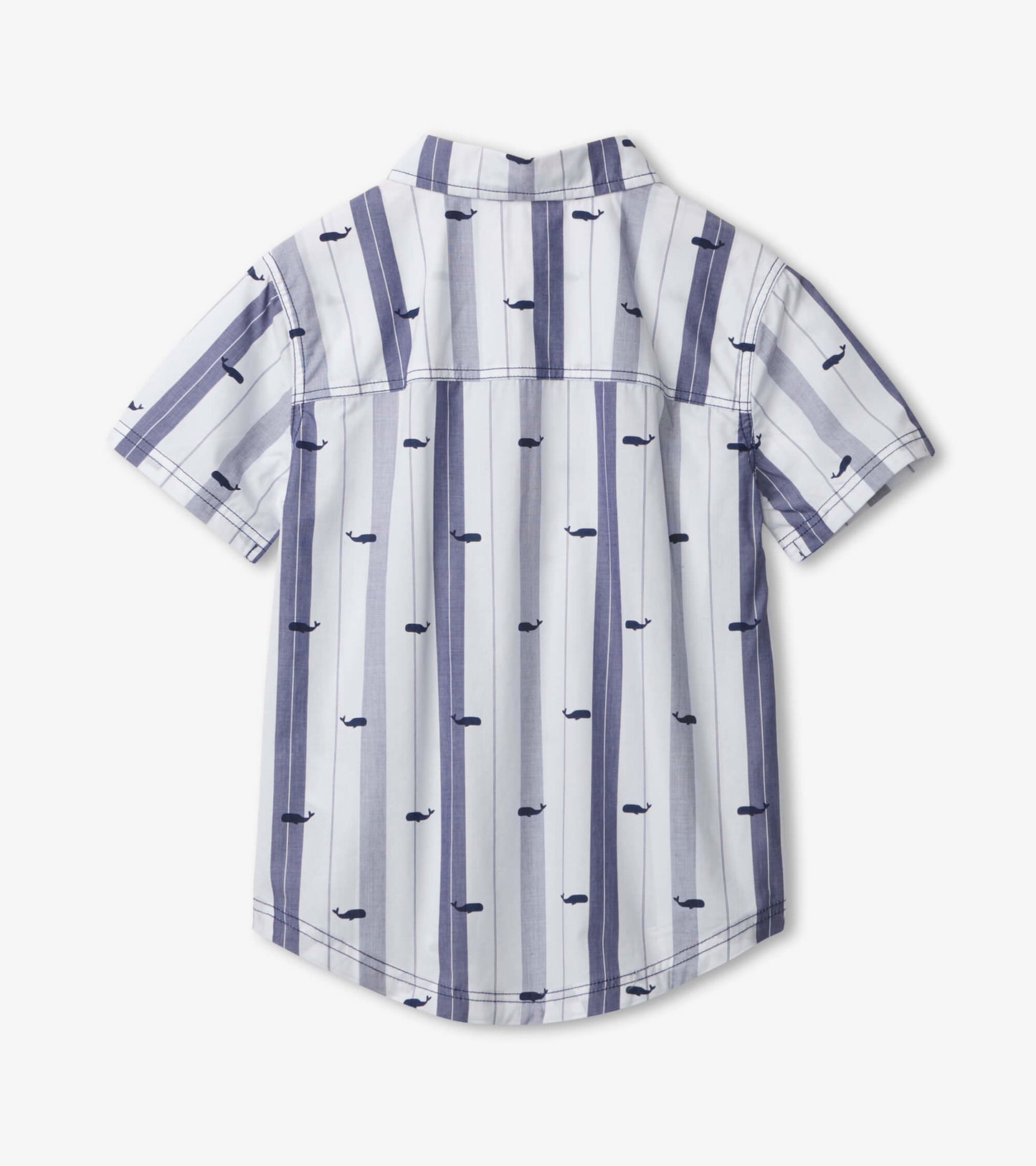 Nautical Whales Short Sleeve Button Down Shirt