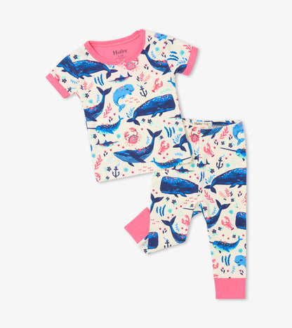 Aquatic Friends Organic Cotton Baby Short Sleeve Pajama Set