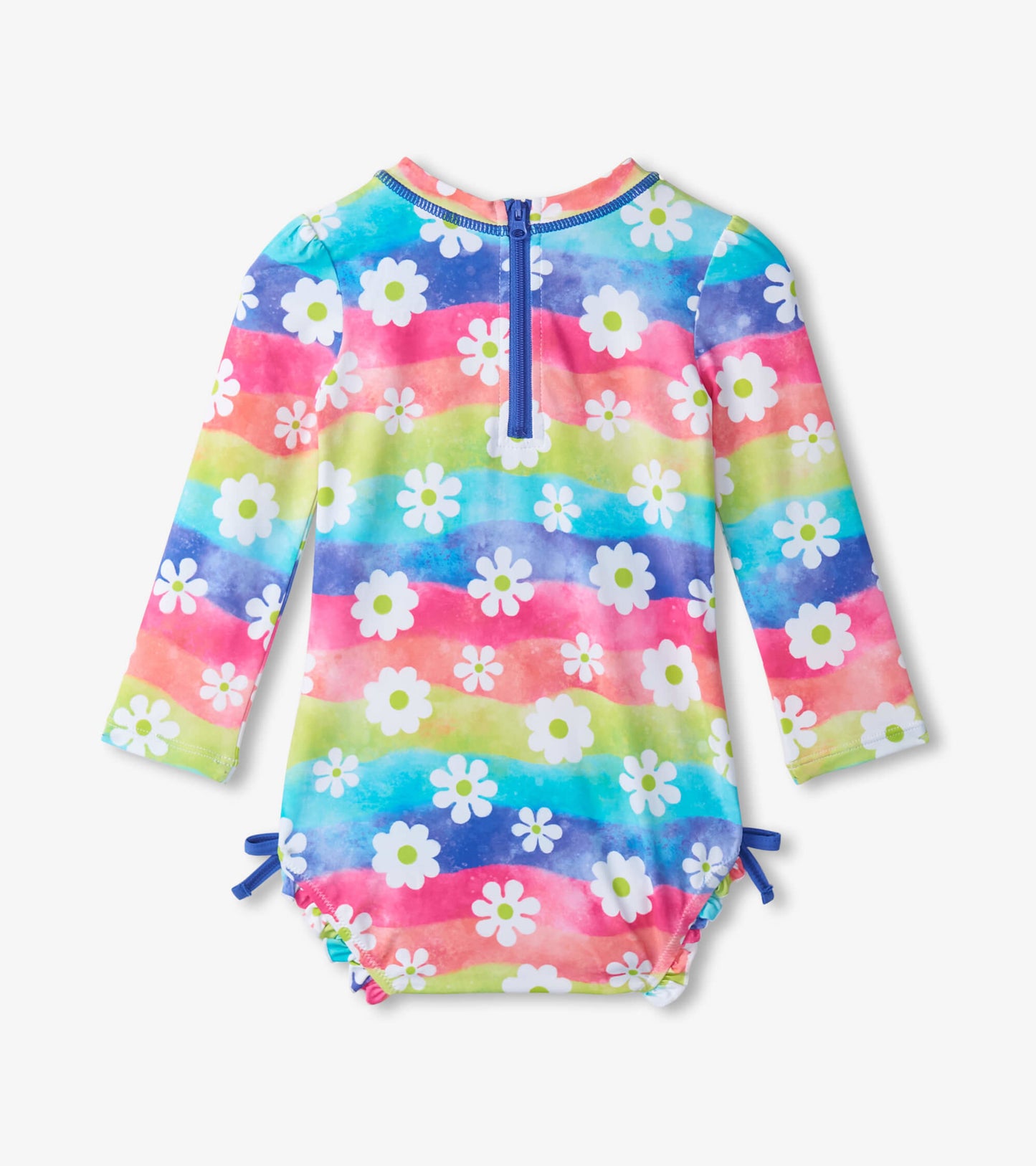 Baby Girls Rainbow Flowers Rashguard Swimsuit