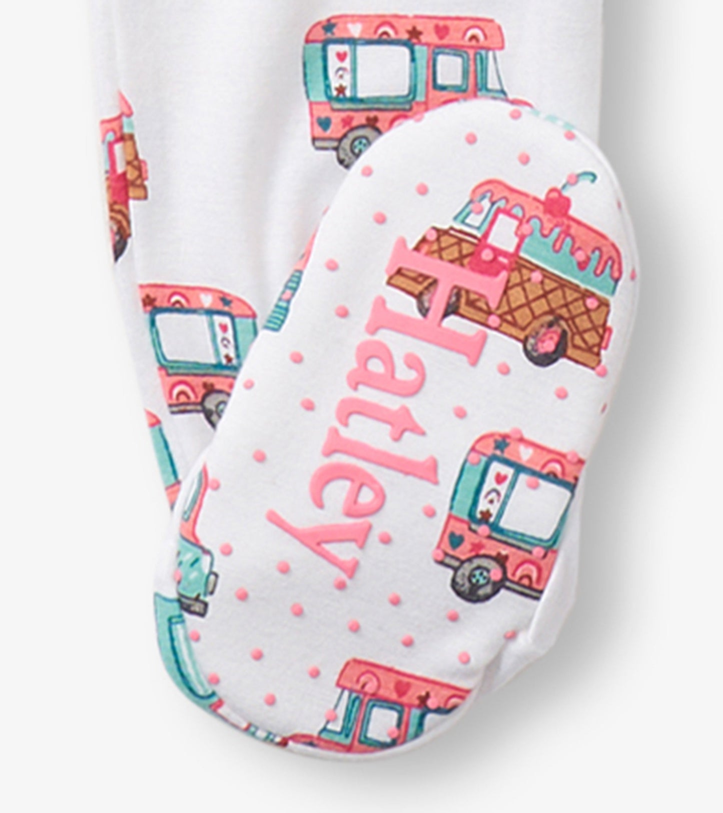 Baby Girls Ice Cream Trucks Footed Sleeper