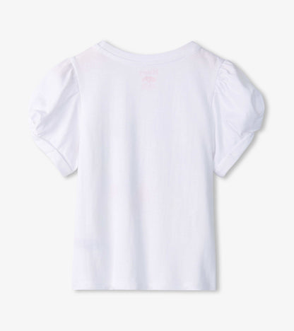 Girls Peace Flower Twisted Sleeve Tee