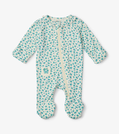 Summer Sunshine Baby Ruffle Neck Footed Sleeper