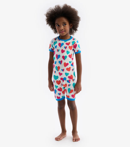 Split Hearts Short Pajama Set