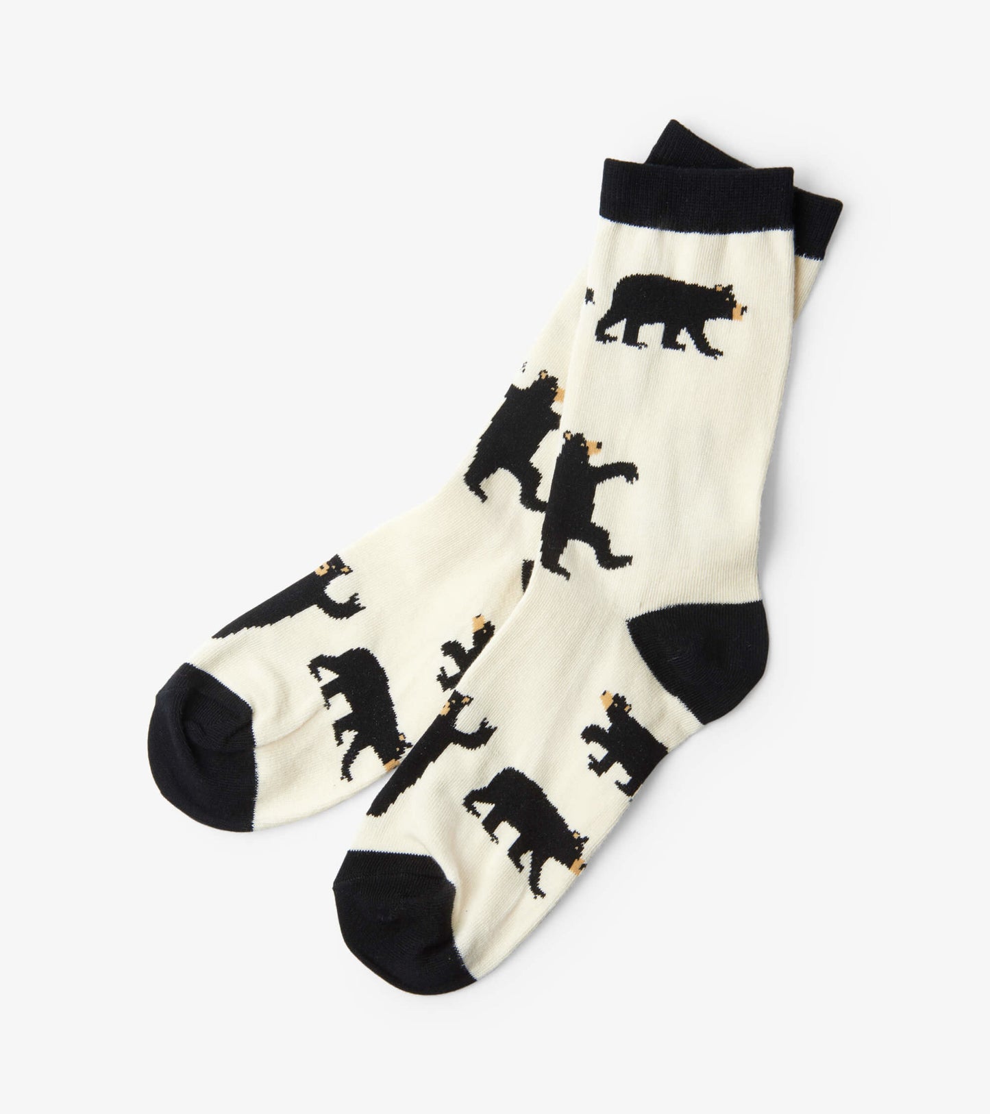 Black Bears on Natural Women's Crew Socks