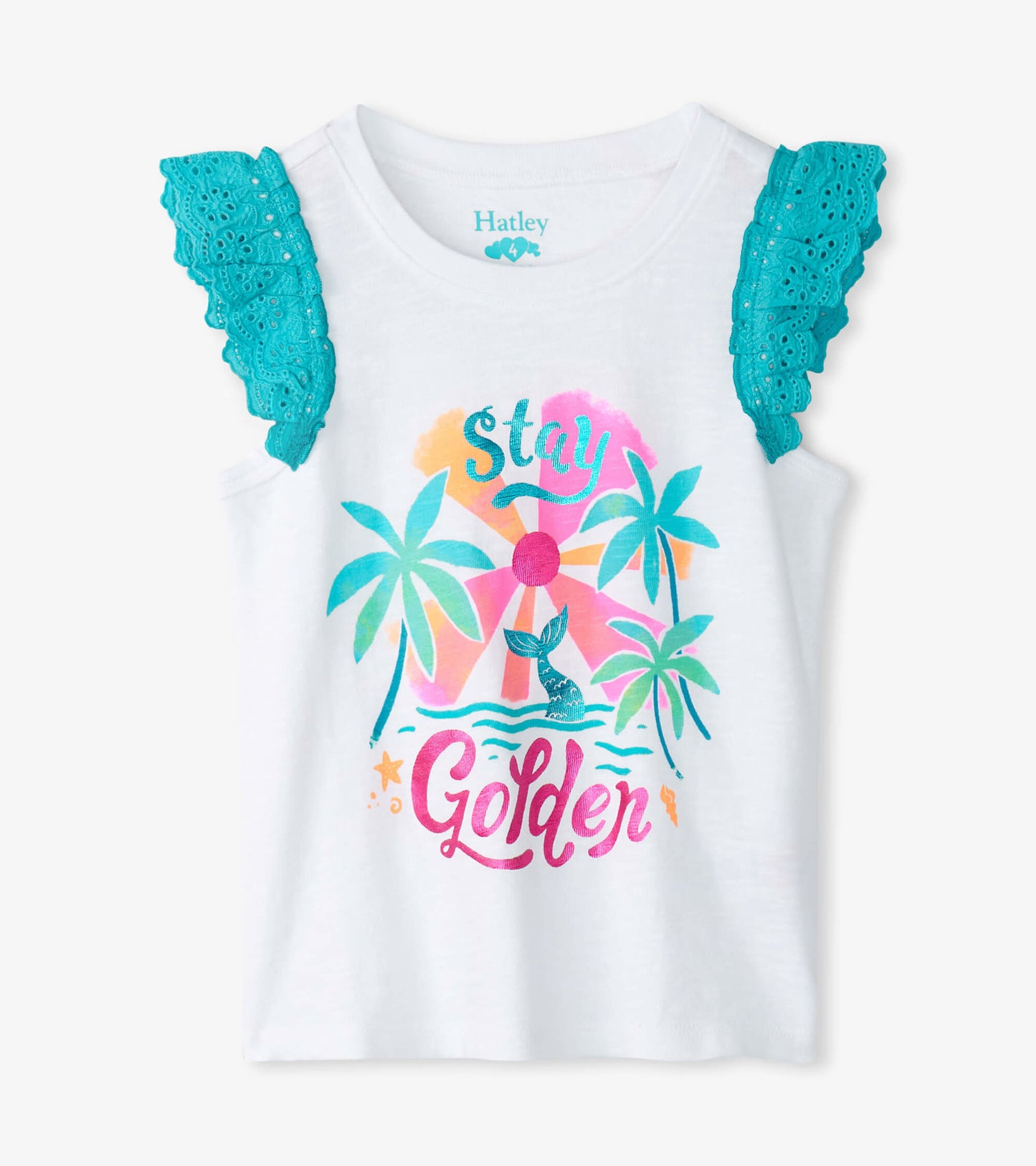 Girls Stay Golden Ruffle Sleeve Tank Top