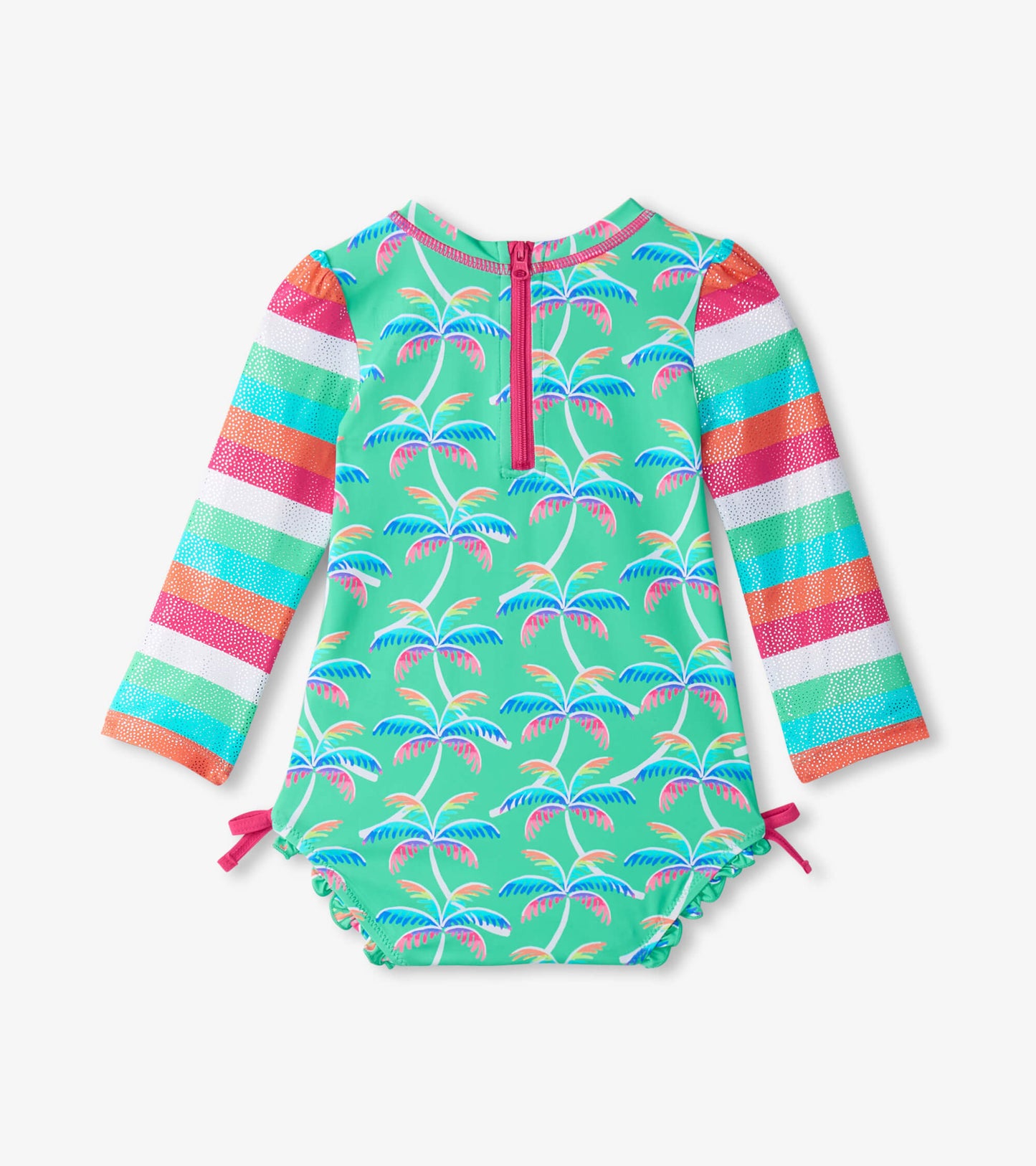 Baby Girls Rainbow Palm Rashguard Swimsuit