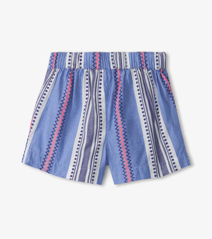 Girls Boho Stripe Paper Bag Shorts