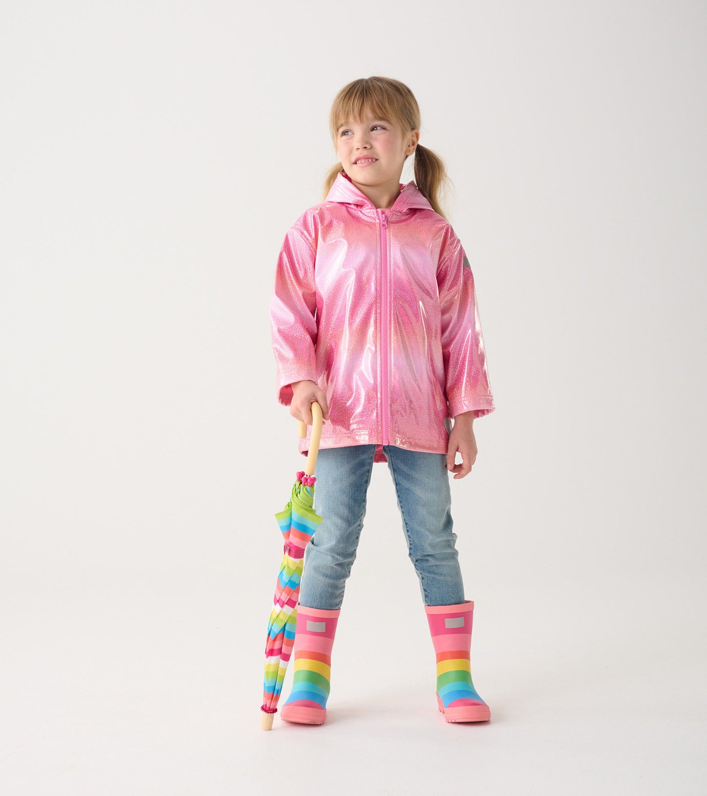 Girls Summer Zip-Up Rain Jacket