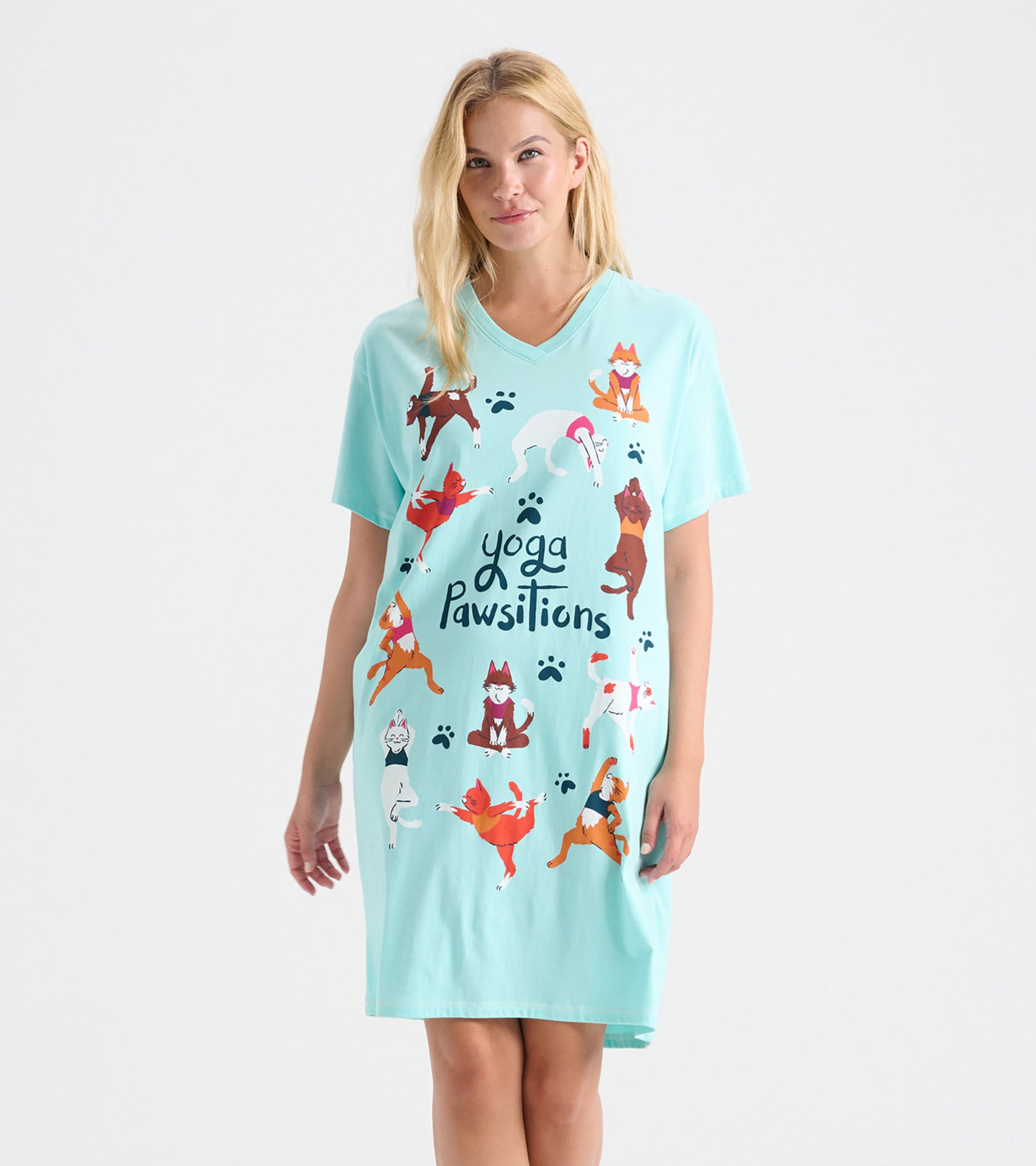 Yoga Pawsitions Women's Cotton Sleepshirt Yoga Pawsitions Women's Cotton Sleepshirt