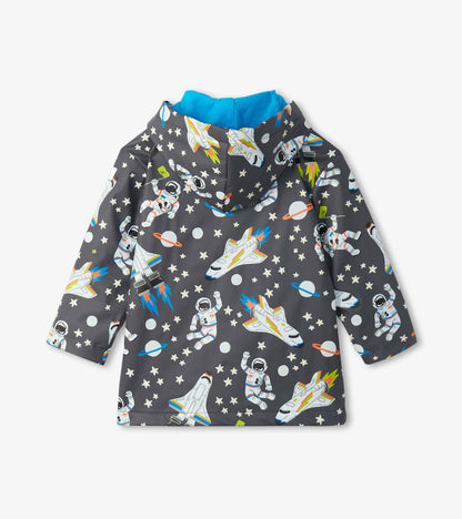 Boys Astronaut Button-Up Rain Jacket