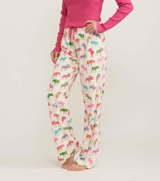 Patterned Moose Women's Pajama Pants