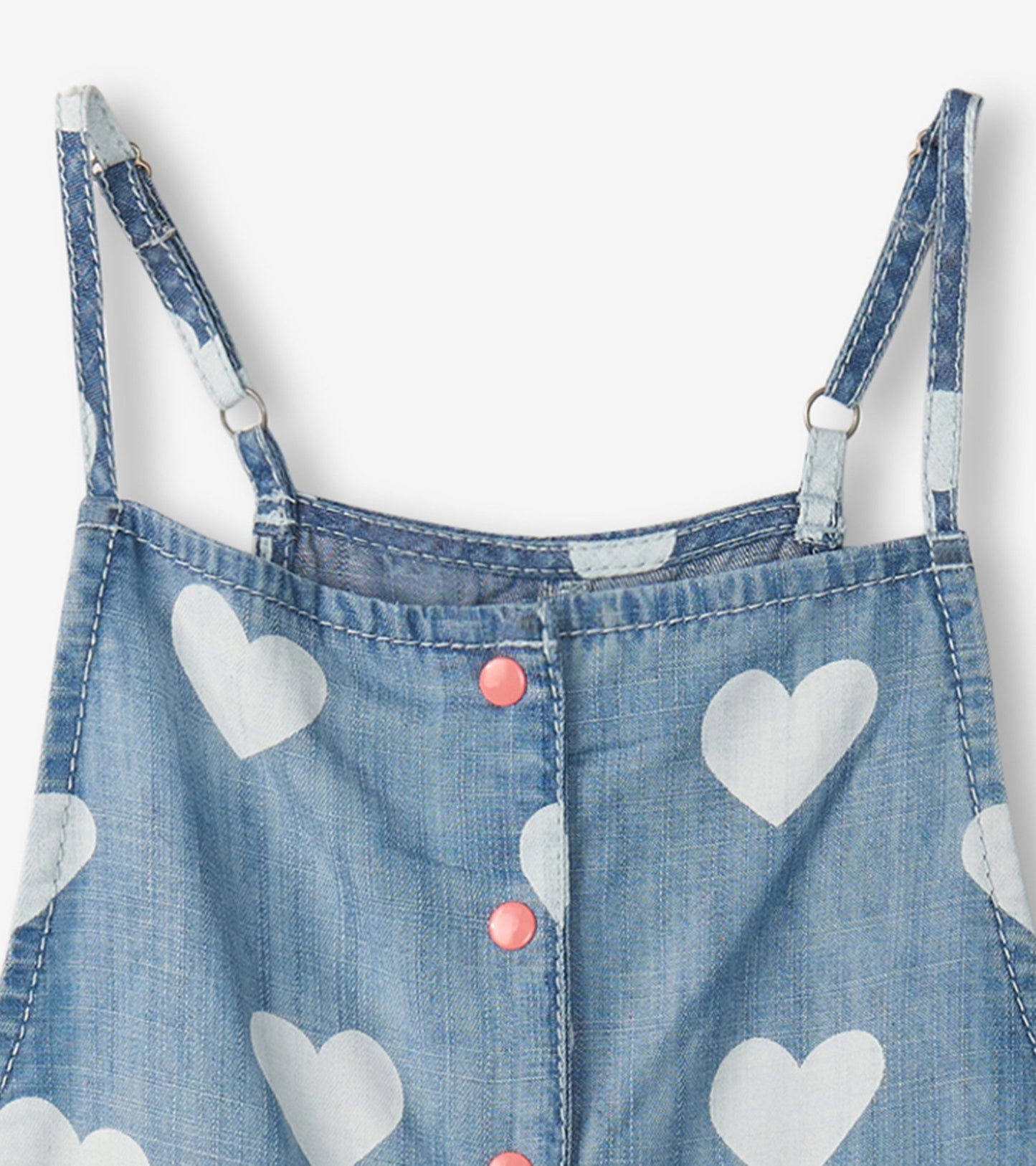 Girls Hearts Slouchy Overalls