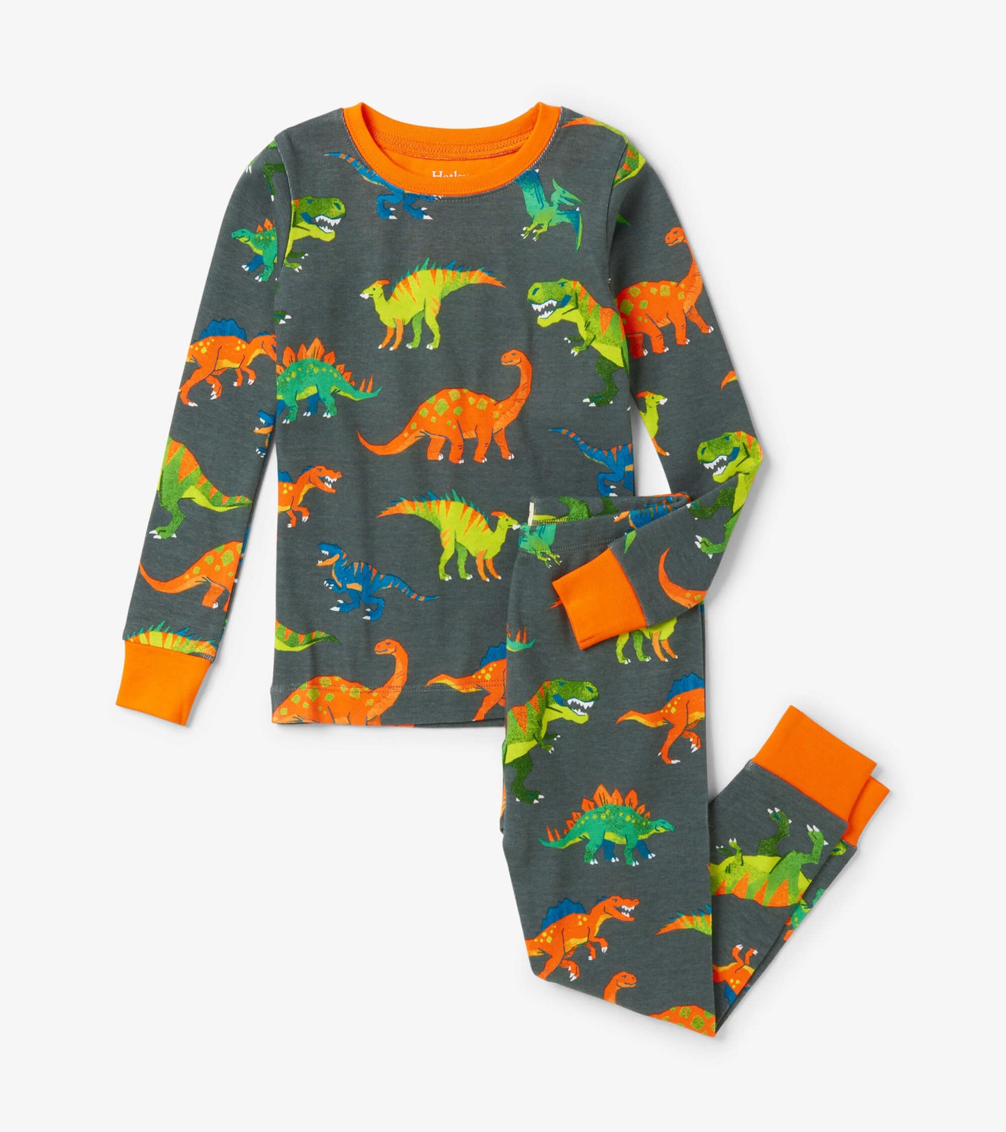 Colourblock Dino Pajama Set