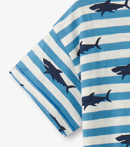 Baby & Toddler Boys Shark Stripes Slouchy Tee