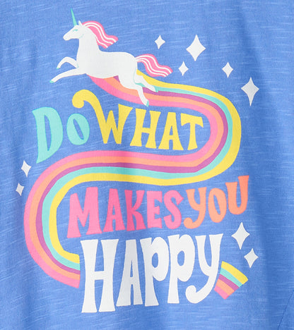 Girls Do What Makes You Happy Tie Front T-Shirt