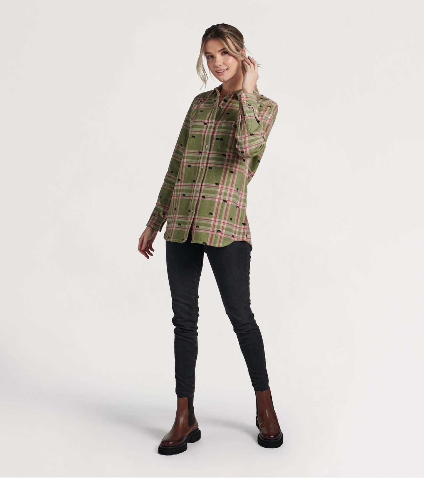 Woodland Bear Women's Heritage Flannel Shirt