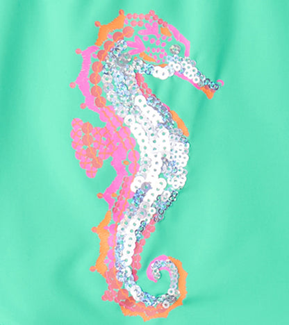 Girls Painted Sea Horse Cross Over Cover-Up