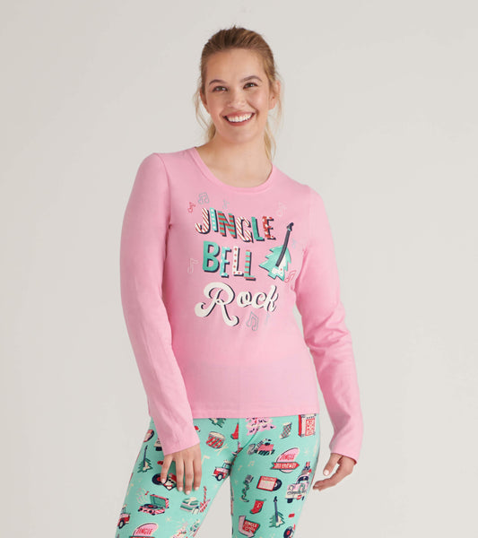 Rockin Holidays Women's Long Sleeve Pajama Tee