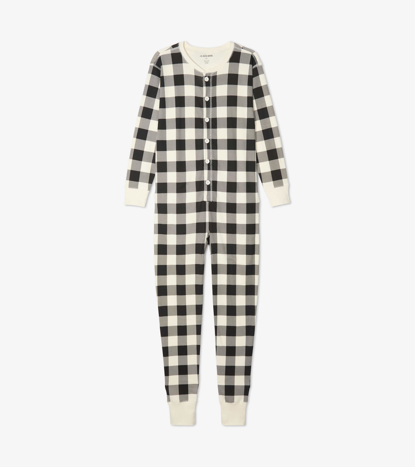 Cream Plaid Adult Union Suit