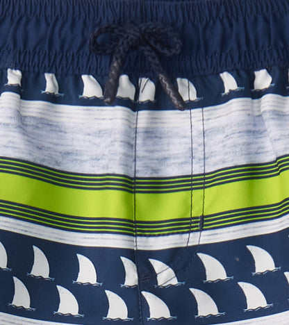 Boys Fins and Stripes Swim Trunks