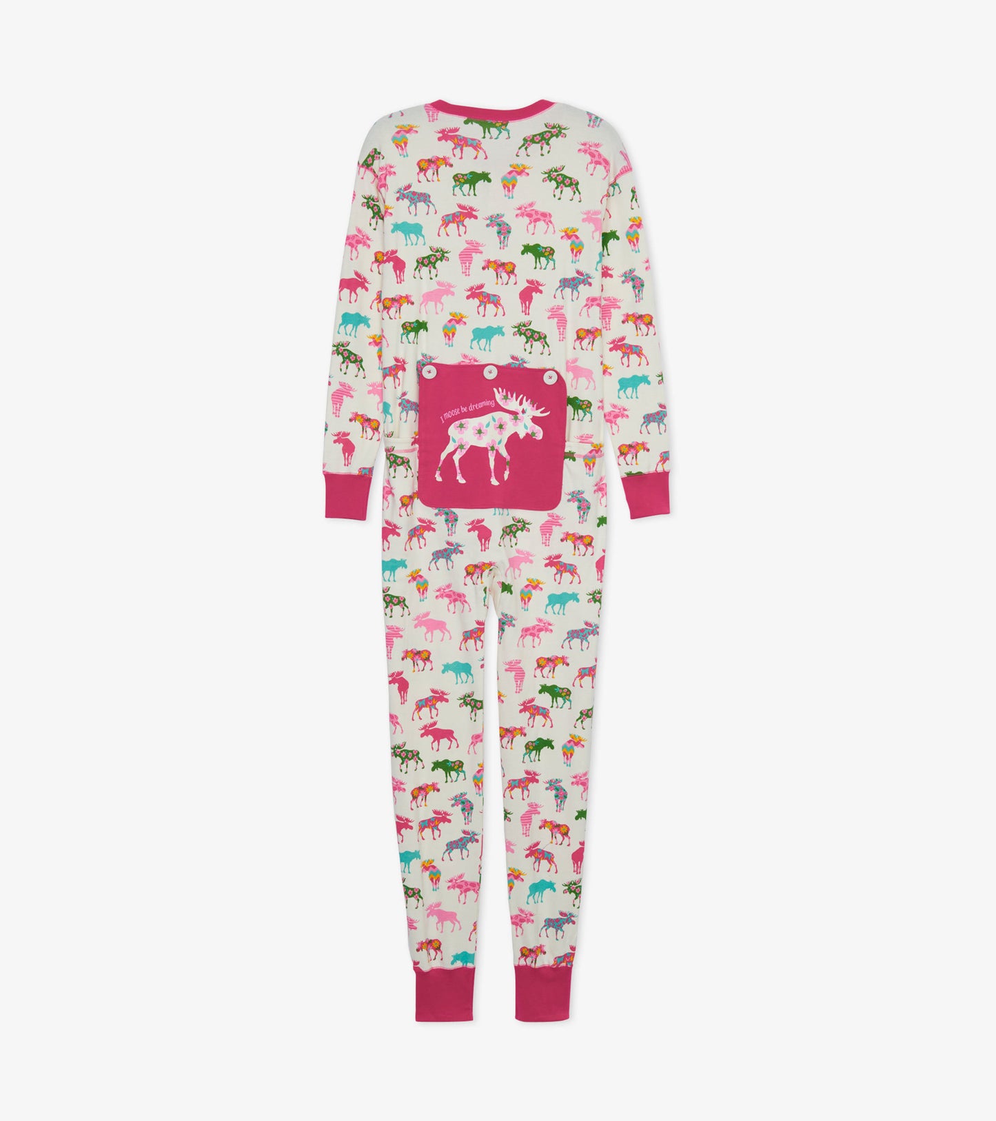 Patterned Moose Adult Union Suit