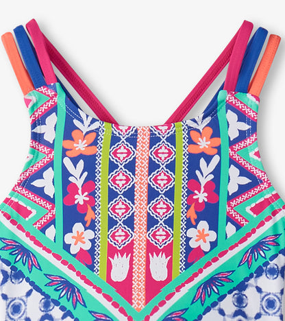 Girls Kaleidoscope Two-Piece Crop Top Bikini Set