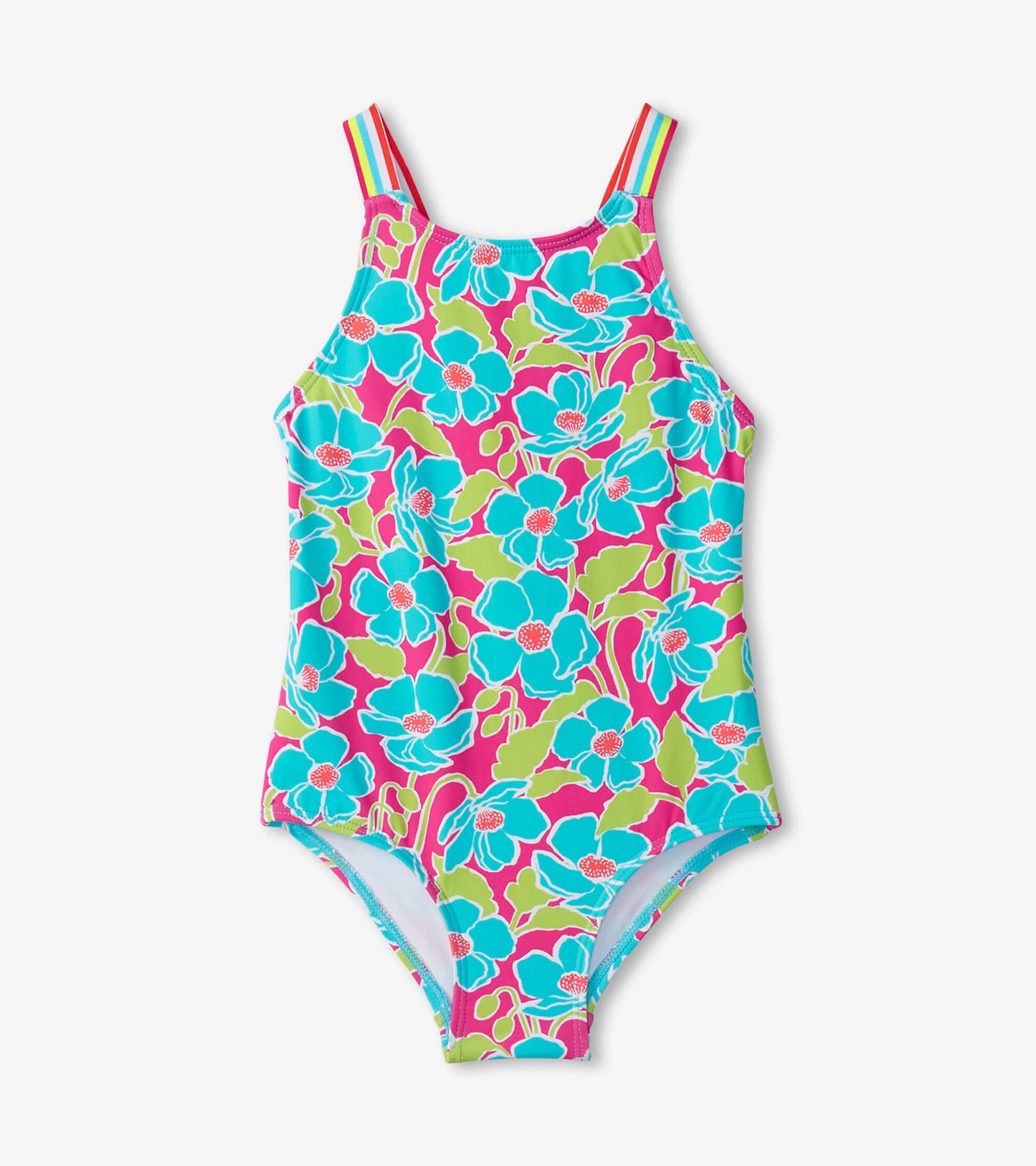 Girls Floating Poppies One-Piece Swimsuit