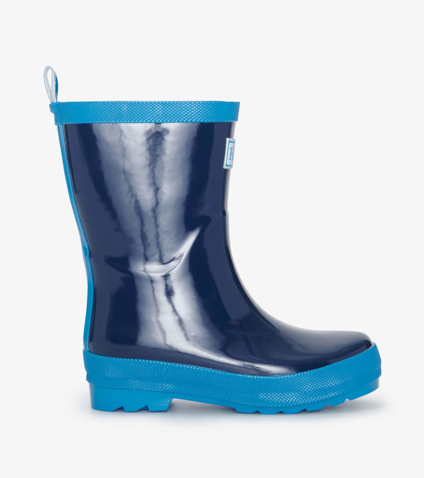 Navy Shiny Rain Boots