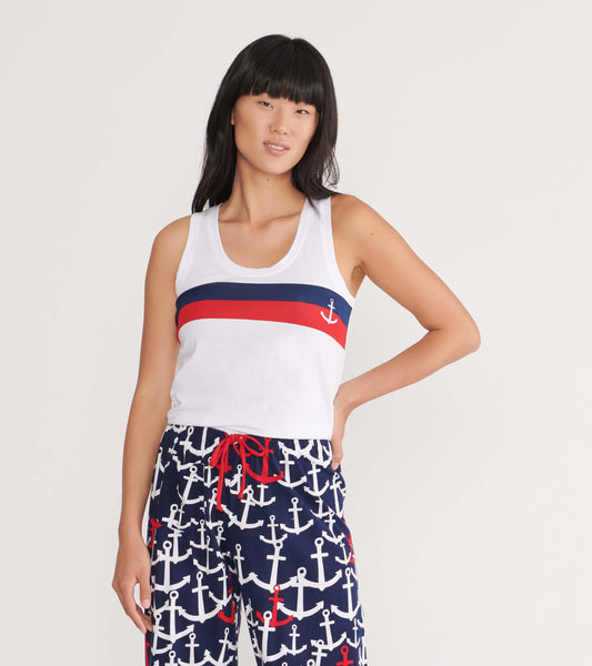 Nautical Anchor Women's Pajama Tank