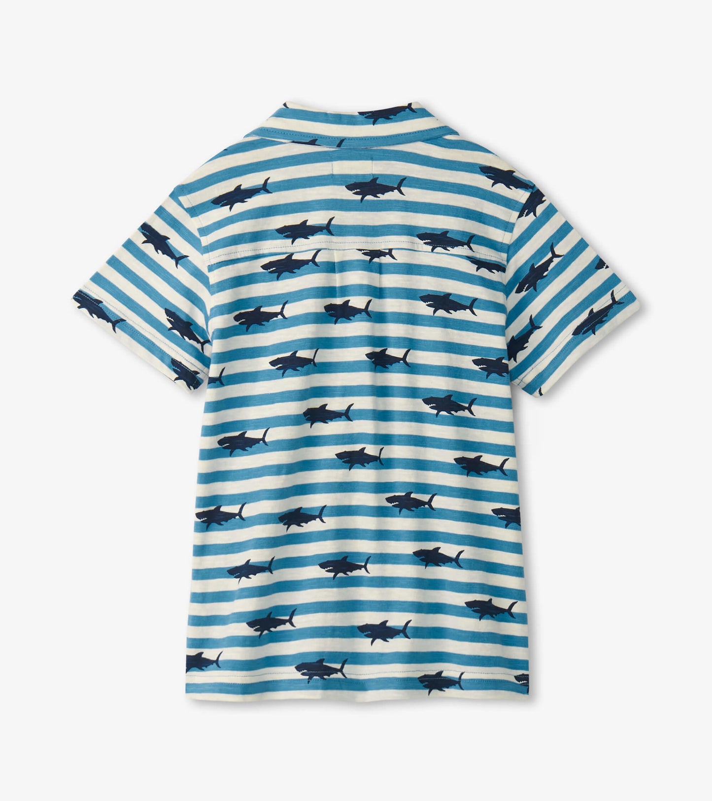 Boys Shark Stripes Jersey Button Down