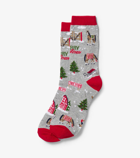 Women's Country Christmas Crew Socks