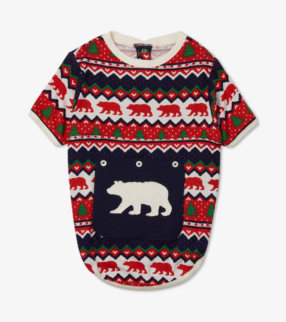 Fair Isle Bear Dog Tee